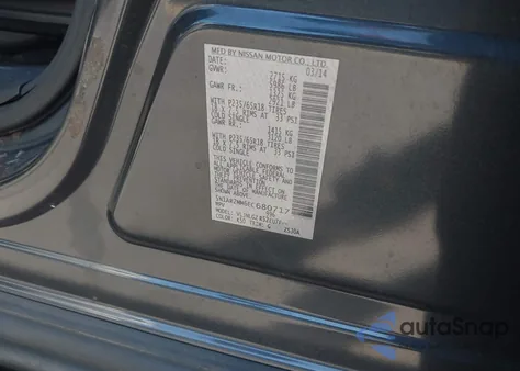 2014 Nissan Pathfinder Sl z USA, uszkodzony, nr VIN 5N1AR2MM6EC680717